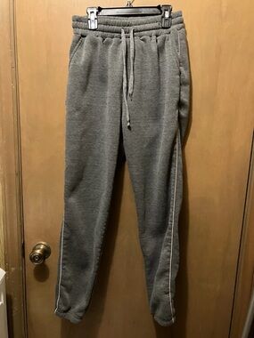 Kids Gray Jogger Sweatpants with Side Stripe